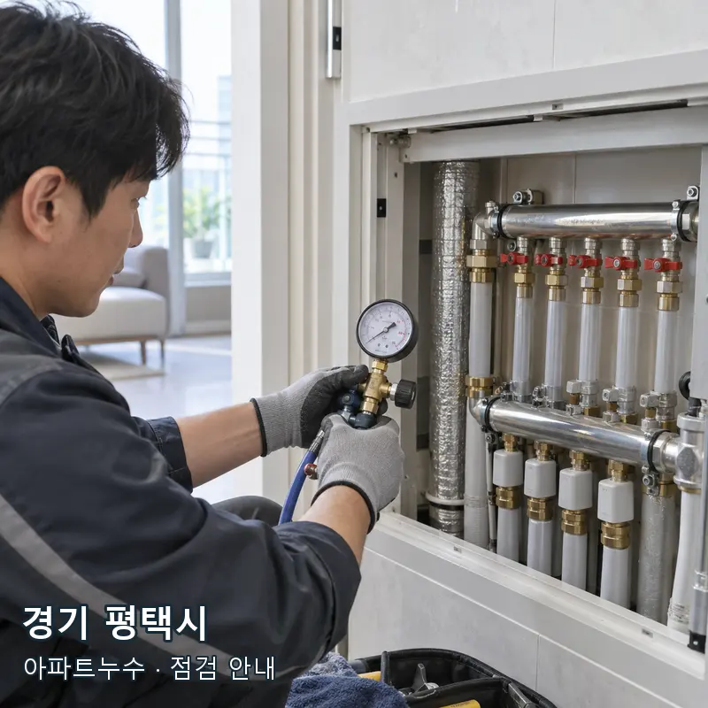 경기 평택시 아파트 급수 배관 압력 상태를 점검하는 예시